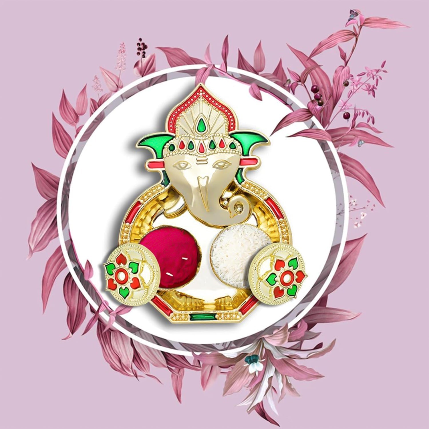 Ganesh Design Decorative Kumkum Box - (1 Pc) Ganesh Design Decorative Kumkum Box - (1 Pc)